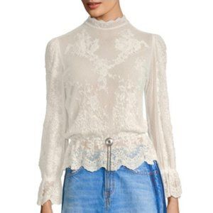 The Kooples Lace & Western Jewel Blouse